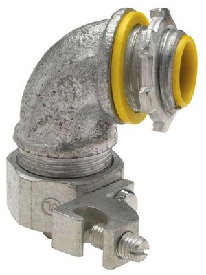 NIB - Crouse Hinds - LTB40090G - Liquidtight Connector, 90° Angle, Malleable