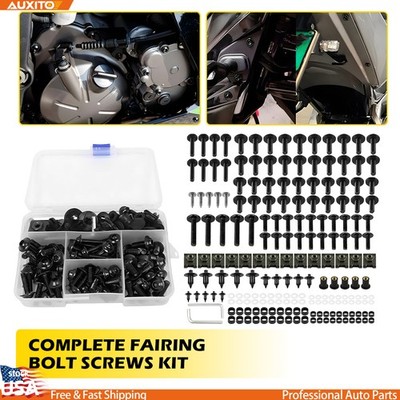 195pcs Durable Alluminum Set Fairing Bolt Screws Complete Motorcycle Fit Mudgard