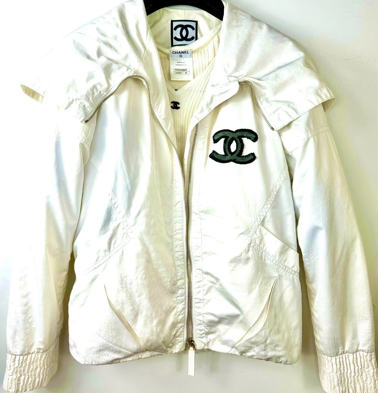 Giacca Bomber Chanel Vintage 2009 Sport Logo 34 36 38 40 2 4 6 8 Cappotto Top S M