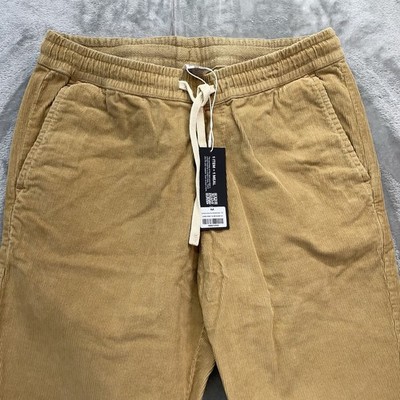 Bear bottom Pants Men medium corduroy Stretch Jogger brown elastic preppy golf