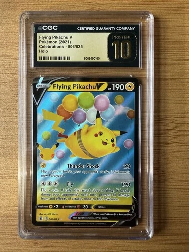 Flying Pikachu V 🎈2021 Pokemon Celebrations Holo 006/025 ⚡️ CGC 10 Pristine
