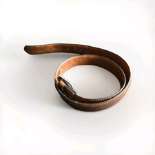 Boys' Brown Leather Dress Belt with Silver Buckle US Size 28-30 