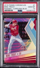 2018 PANINI CHRONICLES PHOENIX CAROLINA BLUE #7 MIKE TROUT #/50 PSA 10