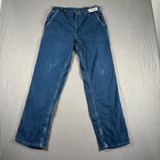 Carhartt Work Jeans Mens 30x32 Blue Denim Dungaree Fit Carpenter Rental Workwear