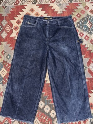 Dyse One Jeans Mens 40x32 Blue Denim Straight Leg Distressed