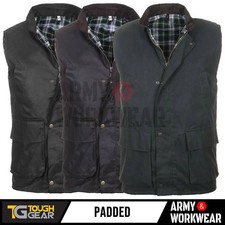 Mens British Made Wax Quilted Gilet Bodywarmer Country Wear Waistcoat Padded