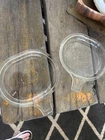 Set of 2 Pyrex 600-B Grab It Dish Plate Lid Corning Clear Glass  Vintage EXC!