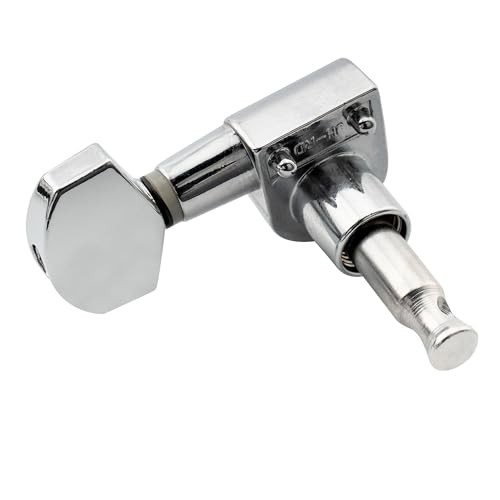  Pro 6-in-line 2-Pin Guitar Tuners Machine Heads 15:1 Ratio Tuning Pegs Chrome
