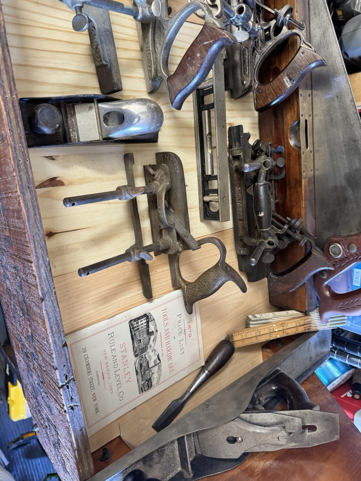 Stanley Plane Collection And Vintage Stanley Display Rack