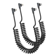 USB C To Lightning Cable 90 Degree Coiled Fast Charging Cord 3Ft