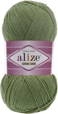 Cotton Gold Yarn 55 Cotton 45 Acrylic Green 100g 360 Yds Skein 1 Ball
