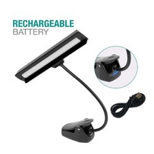Extra Wide Clip-On Music Stand Orchestra Light- 18 LED Rechargeable USB