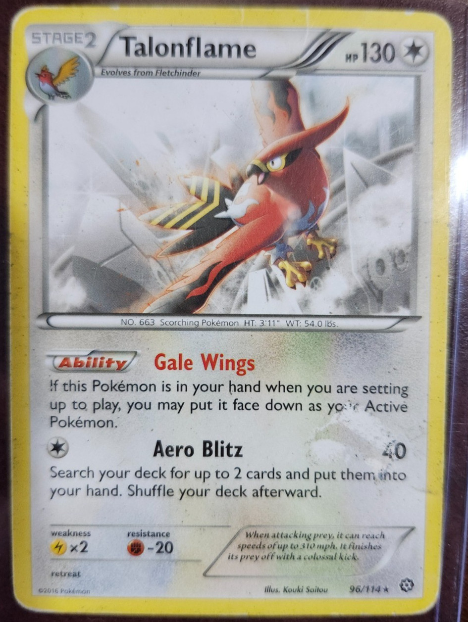 2016 POKEMON CARD TALONFLAME STAGE-2 96/114 *