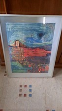  Friedrich Hundertwasser: Kunstdruck mit  klassischem ALU-Rahmen