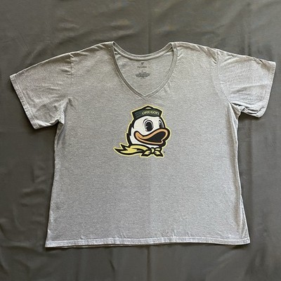 Fanatics Oregon Ducks V-Neck T Shirt Mens Size 3XL XXXL Gray Short Sleeve NCAA