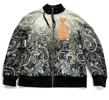 Rare Christian Audigier 1958 Los Angeles Full Zip Graphic Jacket Womens Small