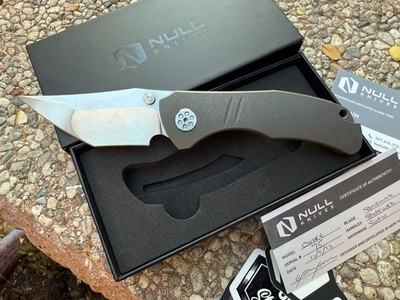Null Knives Grace dark bead blast stone washed new EDC