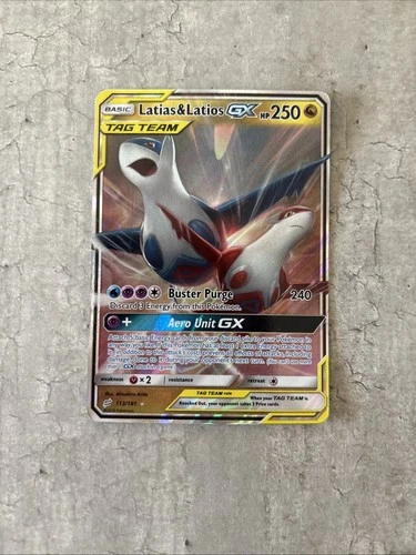 Pokémon Latias and Latios GX Tag Team Card Good Condition Ungraded 113/181
