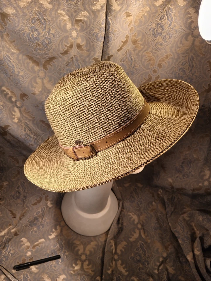 SOMBRERO VAQUERO FEDORA PANAMÁ SALMUERA ANCHA DORADO COLECCIÓN ESCALA MUJER Foto 4 de 4