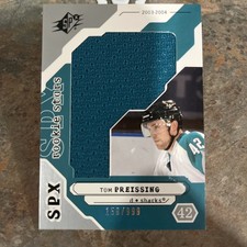 K140,714 - 2003-04 SPx #197 Tom Preissing Jersey #/999 RC