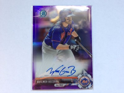 Wuilmer Becerra 2017 Bowman Chrome Purple Refractor on Card Autograph #/250 Mets