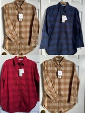 UNIQLO J W Anderson Flannel Checked Long-Sleeve Long Shirt S XS Navy Beige 49.90