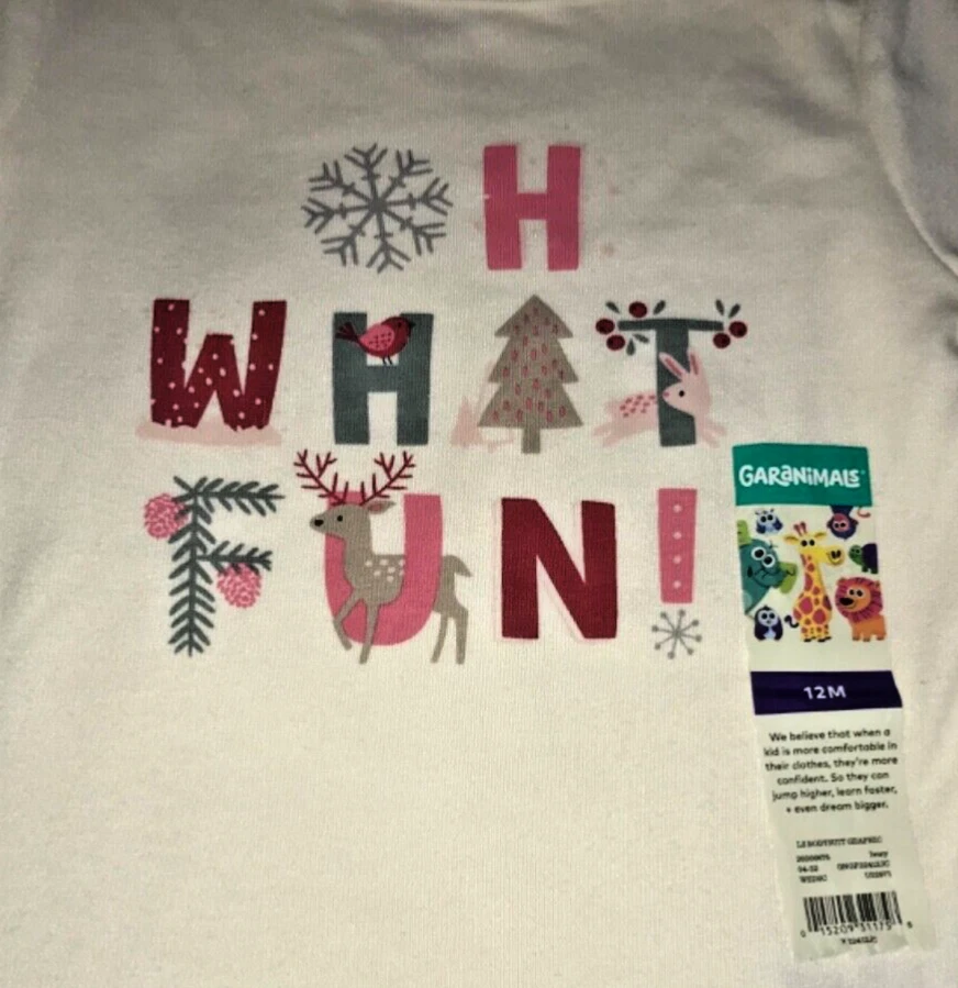 NAVIDAD INVIERNO BEBÉ 12M MONOPIEZA LS GRÁFICO BODY GARANNIMALES NUEVO Foto 4 de 4