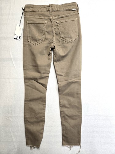 MOTHER MUJER THE LOOKER TOBILLO DESHILACHADO BRONCEADO ELÁSTICO JEANS 26W 27L NUEVO CON ETIQUETAS - Imagen 2 de 2
