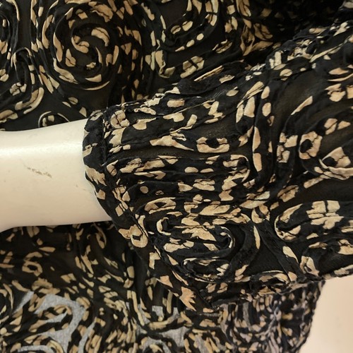 Chico’s Interlude Sheer Open Front 100% Silk Jacket Women's (2) Black/Almond - Picture 4 of 10