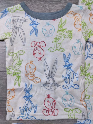 Looney Tunes Pajamas 5T Toddler Boys Girls Bugs Bunny Tweety PJs Snug Fit - Picture 2 of 5