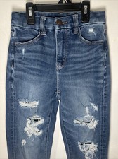 Size 00 Reg American Eagle Juniors Dream Jean Distressed Curvy Hi-Rise Jegging
