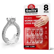 Omilly Ring Sizers for Loose Rings,8 Pack 8 Sizes Ring Guards,Silicone Ring 
