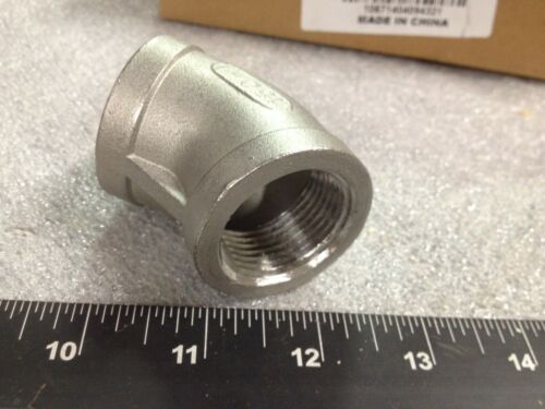Qty 10 Merit Brass K402-16 45 Deg ELL 1" 150# T-304 SS Pipe Fitting - New NIB - Picture 4 of 6