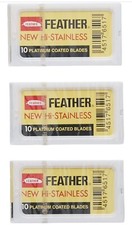 Feather Double Edge Safety Razor Shaving Blades 30 Count 3X 10 Blades Japan