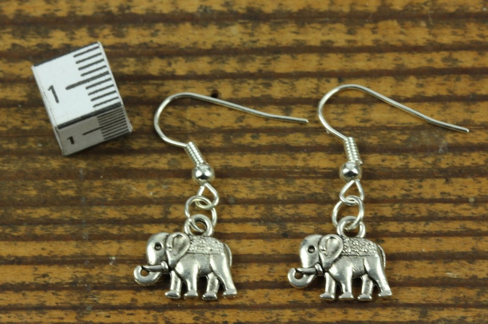 Elephant Earrings Miniblings Benjamin Zoo Elephant Silver 1cm | eBay ...