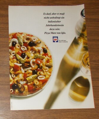 Seltene Werbung IGLO PIZZA MARE - Italienischer Jahrhundertwein 1980