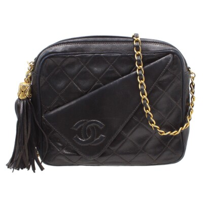#ad CHANEL Quilted Frigen Tassel Lambskin Chain Shoulder Bag Crossbody GHW N2095