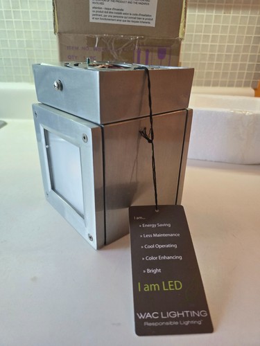 WAC Lighting Rubix 5”, WS-W2505-AL, Up and Down LED Wall Sconce in Brushed Alum - Picture 5 of 10