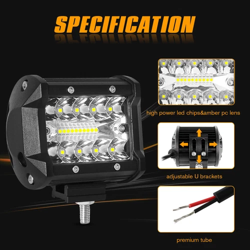 34inch LED Light Bar Offroad Truck Spot Flood Combo 32'' + 4''in Spot Light Pods - Picture 9 of 10