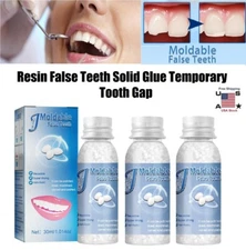 3× Resin False Teeth Solid Glue Temporary Tooth Gap Filler Tooth Repair Moldable