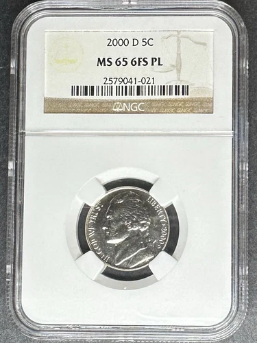 2000-D Jefferson Nickel NGC MS-65 6FS PL, Low Pop, Buy 3 Items, Get $5 Off!!