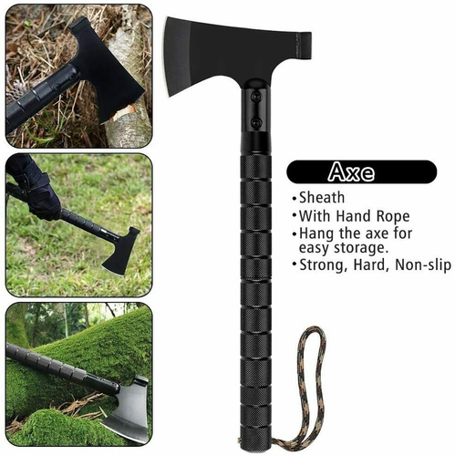 Survival Folding Shovel Axe Set Tactical Hatchet Spade Camping Hunting Tools US - Picture 14 of 28