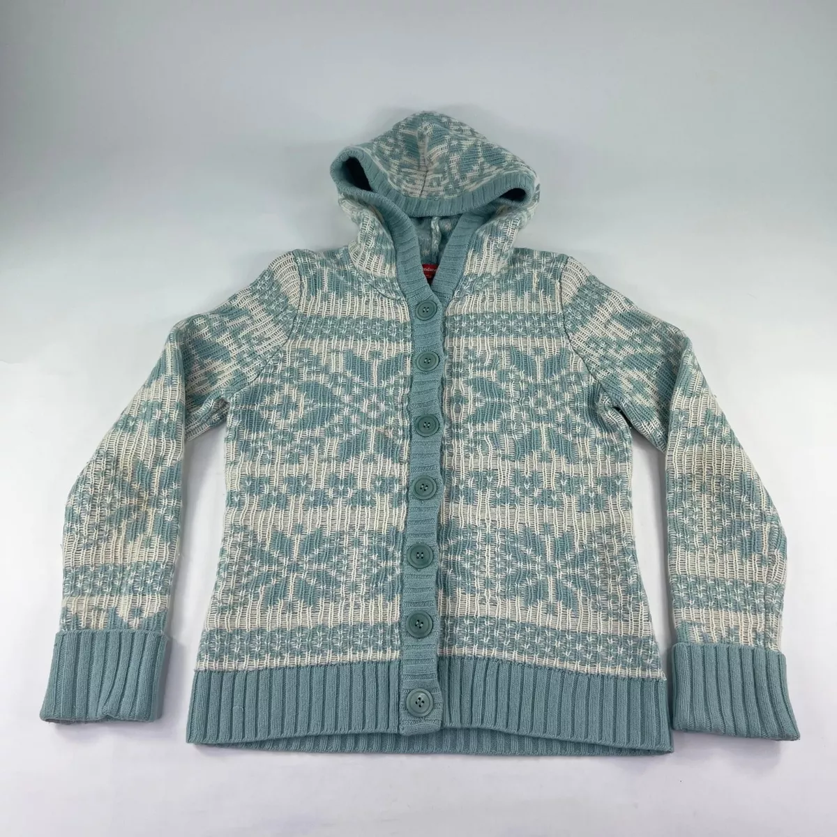 Sundance women s Snowflake Sweatshirt Hoodie Size M Blue Isle Knit