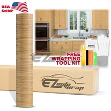 Oak Wood Textured Furniture Cabinet Grain Decal Vinyl Wrap Film Sticker #1393