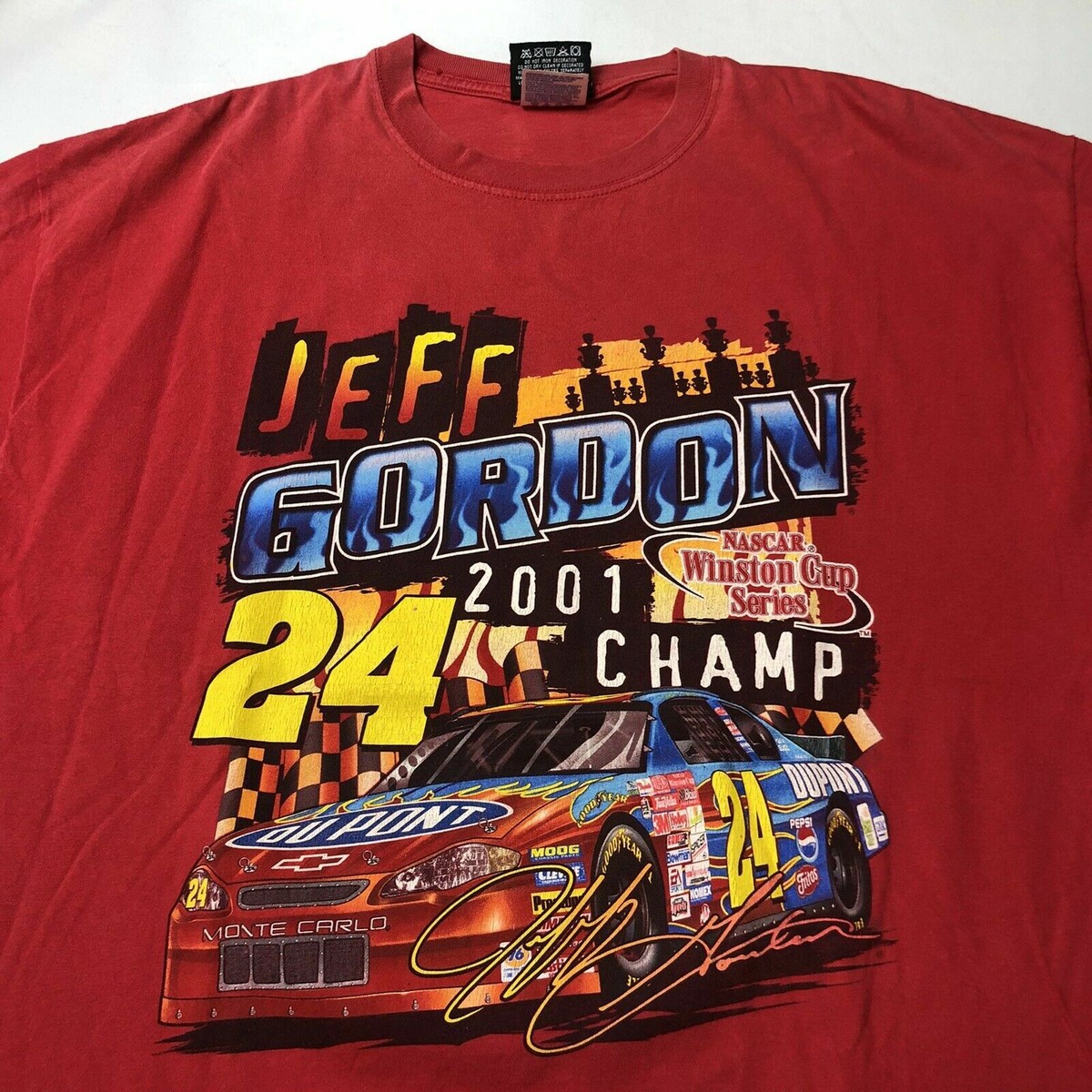 Vintage 2001 Nascar Jeff Gordon T-Shirt Chase Red full Size