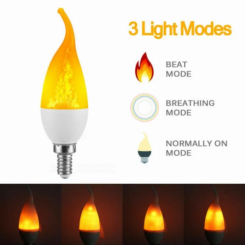 E27 E14 LED Licht Fackel Feuer Lampe Flammen Effekt Glühbirne Flacker Birne Deko - Bild 9 von 24