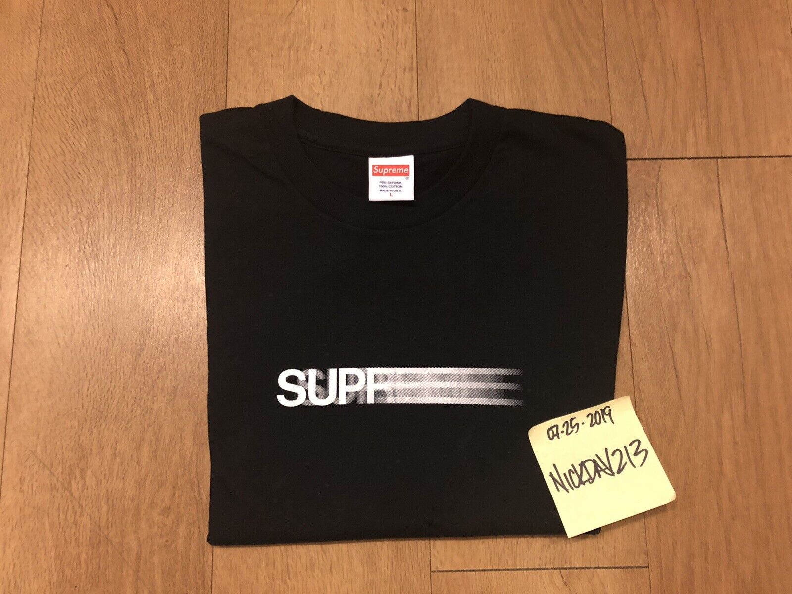 Supreme Motion Logo Tee Black Medium