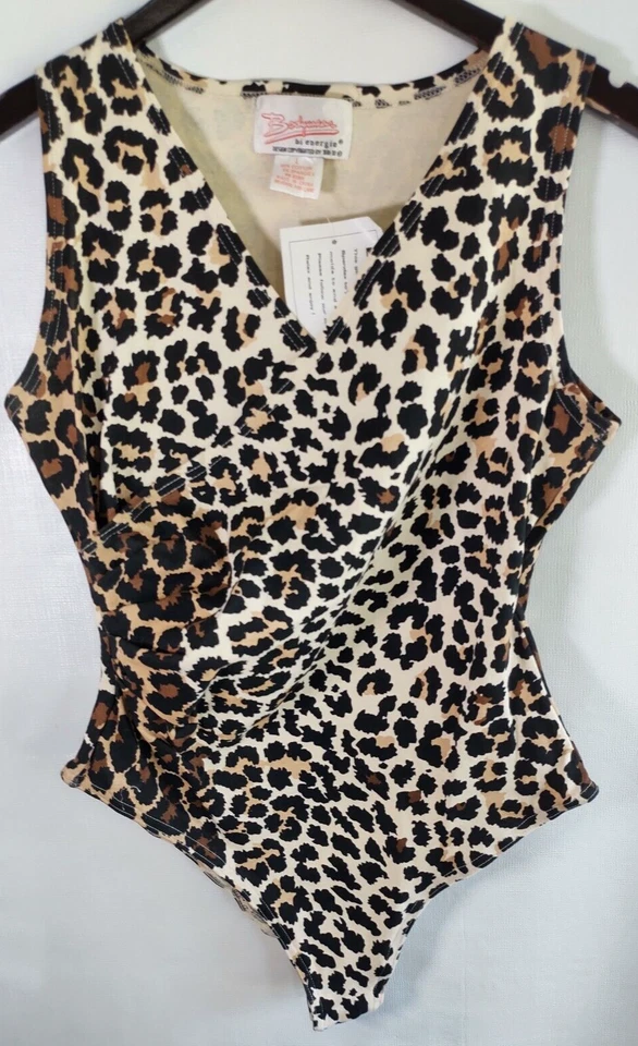 NWT VTG Bodywear bi Energie by Currants Jeri Jo Design Leopard Print BodySuit Lg - Image 2 of 4