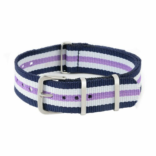 18 20 22 mm Bracelet de montre en Toile Sangles Nylon Bande Boucle Argent - Zdjęcie 18 z 23