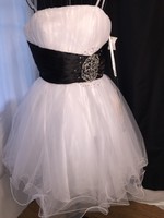 Chicas Dress Formal Tulle Elegant White Black Strapless Sz Small C5695 Wedding Chicas Dress Formal Tulle Elegant White Black Strapless Sz Small C5695 Wedding